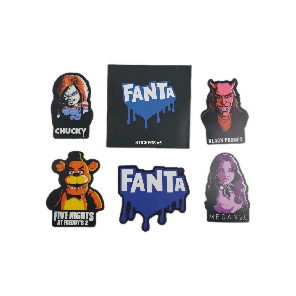 Set Of 5 Fanta FNAF Horror Halloween Stickers
